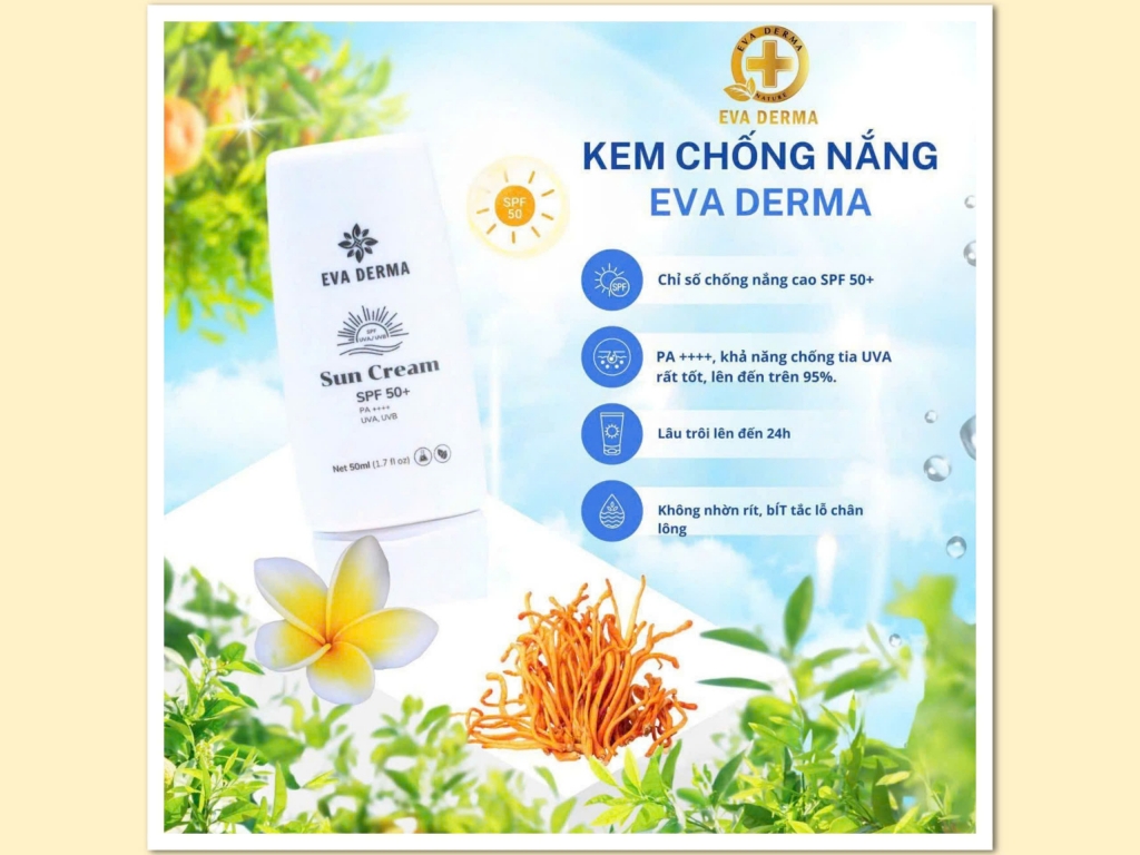 KEM CHỐNG NẮNG EVA DERMA SPF 50+ PA+++