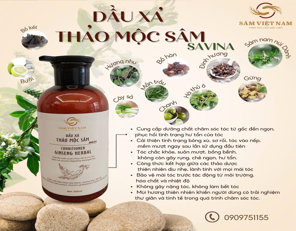 DẦU XẢ Thảo mộc sâm Savina